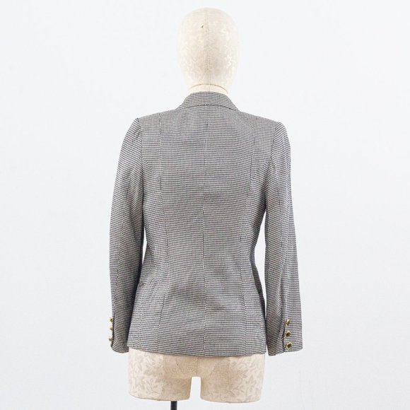 Vintage 90s 6 Silk Houndstooth Blazer - Picture 8 of 10